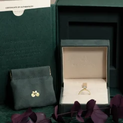 HIDDEN-HALO DIAMOND RING - 1.5ct - YG