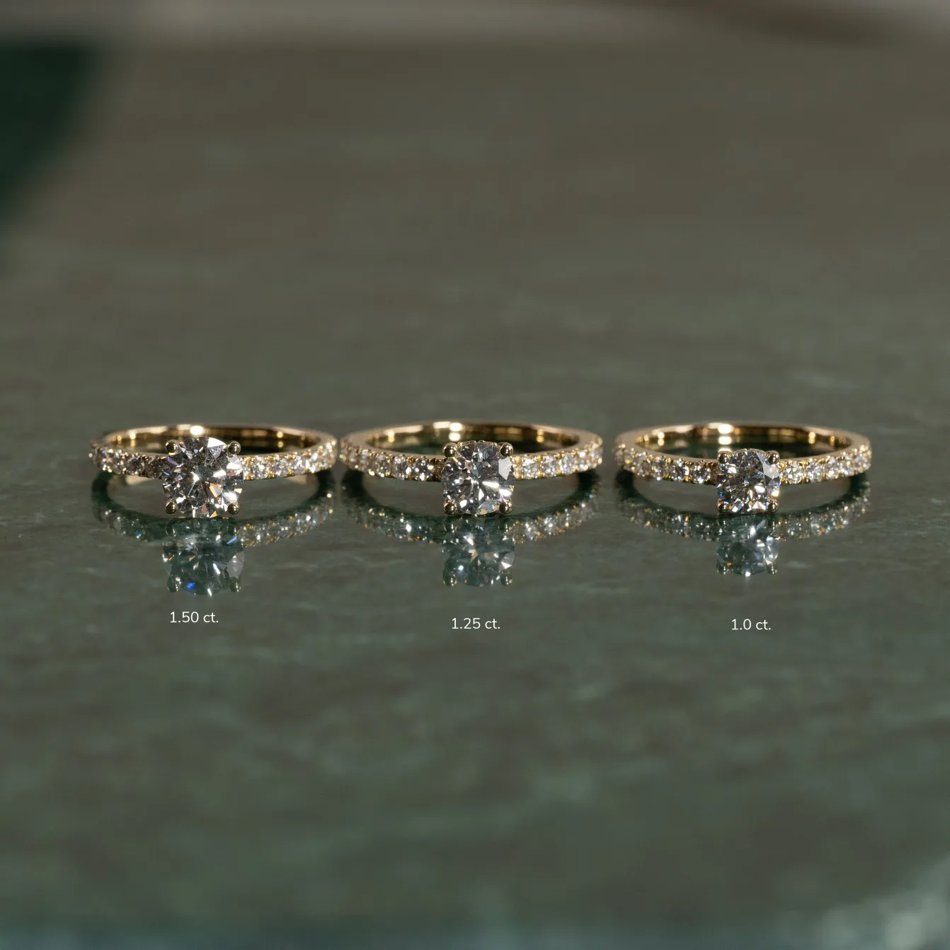 HIDDEN-HALO DIAMOND RING - 1.25ct - YG