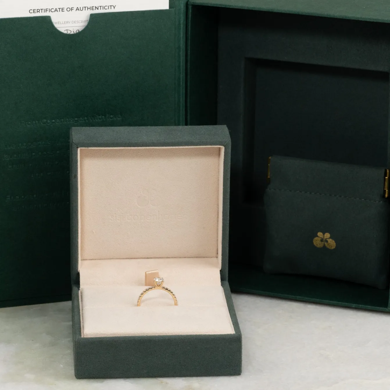 HIDDEN-HALO DIAMOND RING - 0.8ct - YG