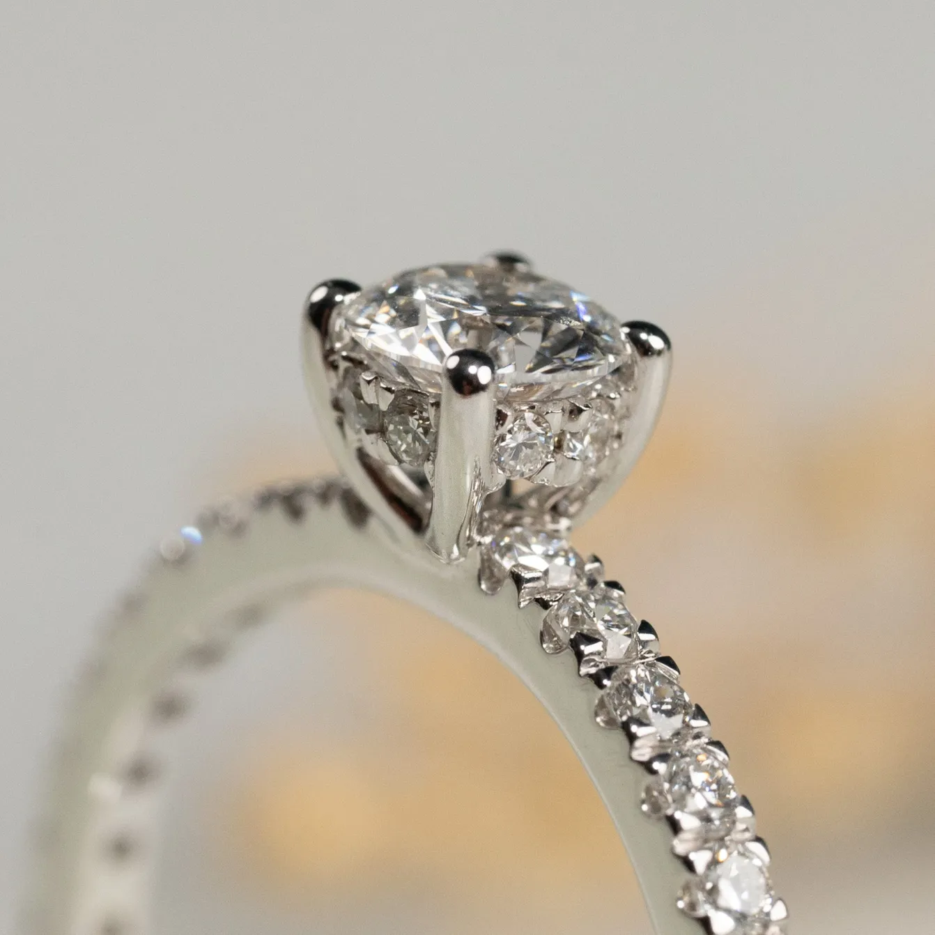 HIDDEN-HALO DIAMOND RING - 1.0ct - WG