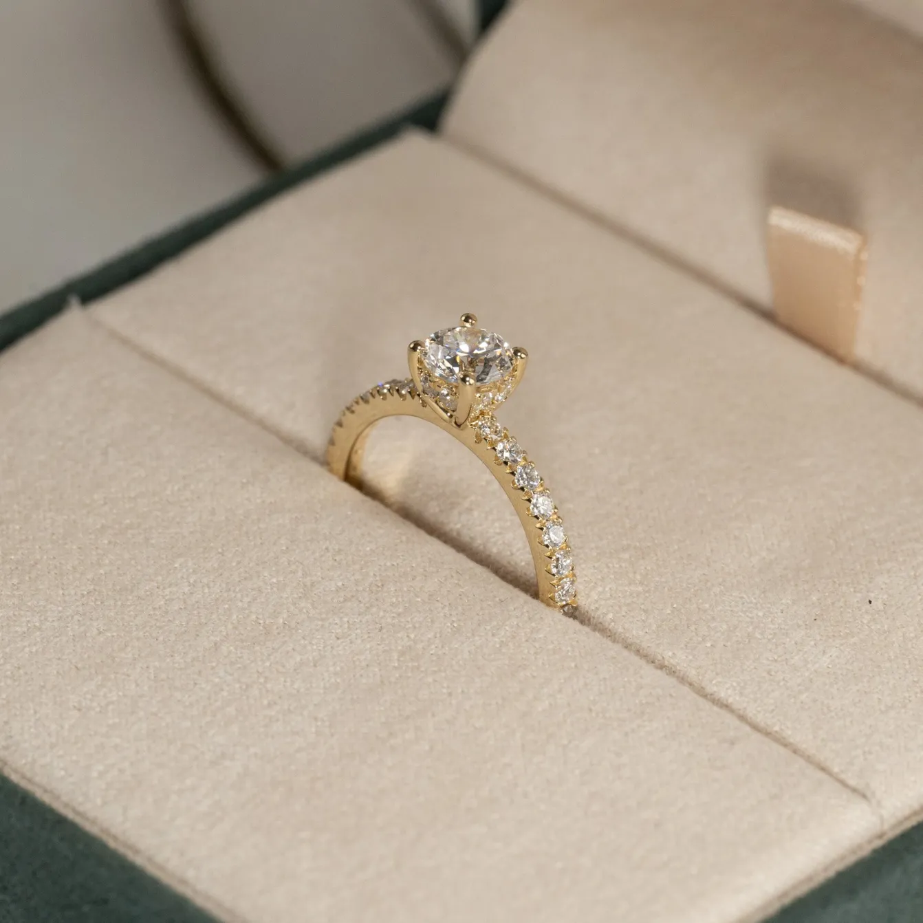HIDDEN-HALO DIAMOND RING - 1.25ct - YG