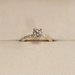 HIDDEN-HALO DIAMOND RING - 1.0ct - YG