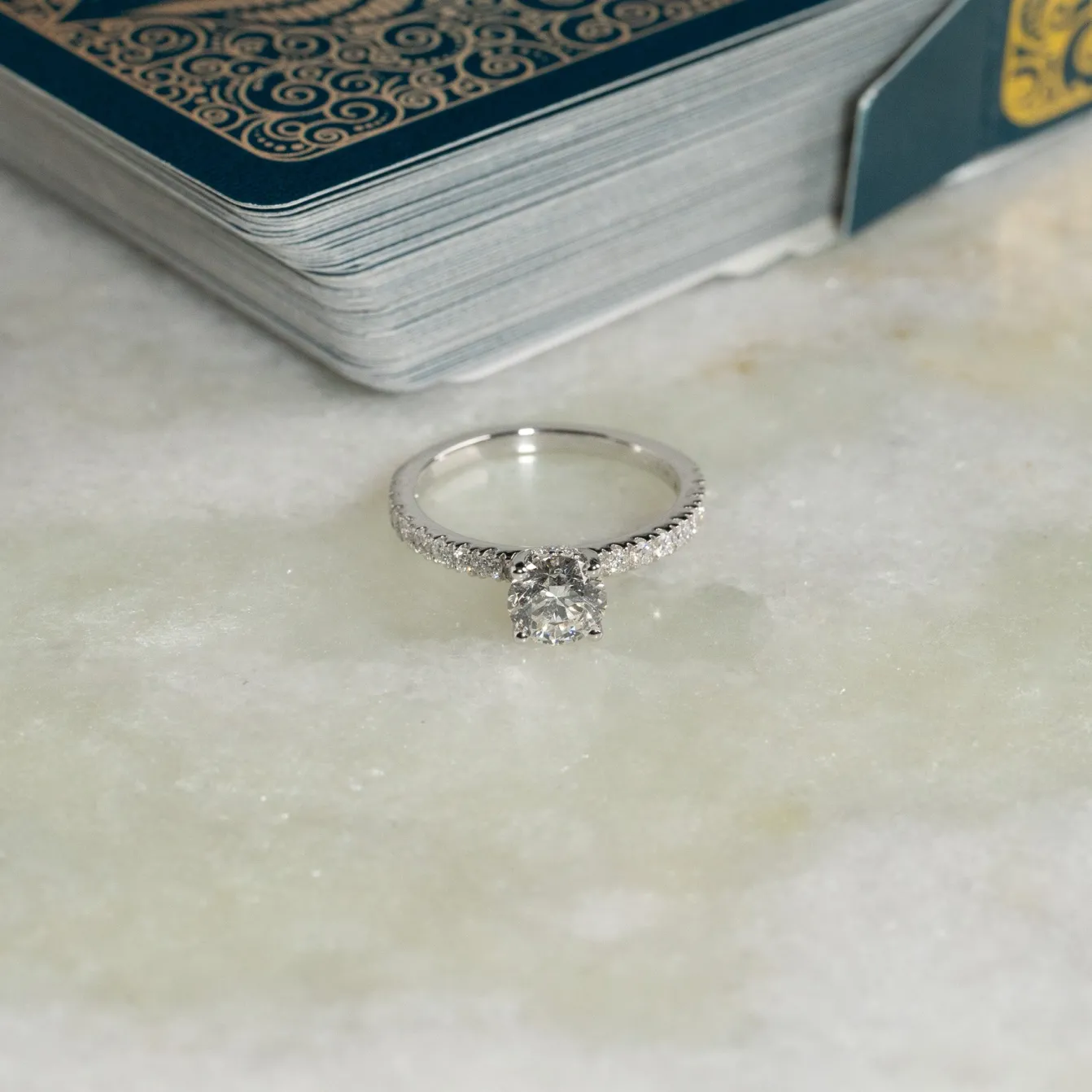 HIDDEN-HALO DIAMOND RING - 1.5ct - WG