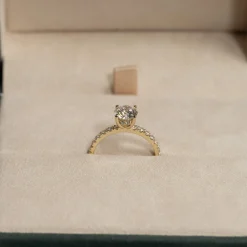 HIDDEN-HALO DIAMOND RING - 1.5ct - YG