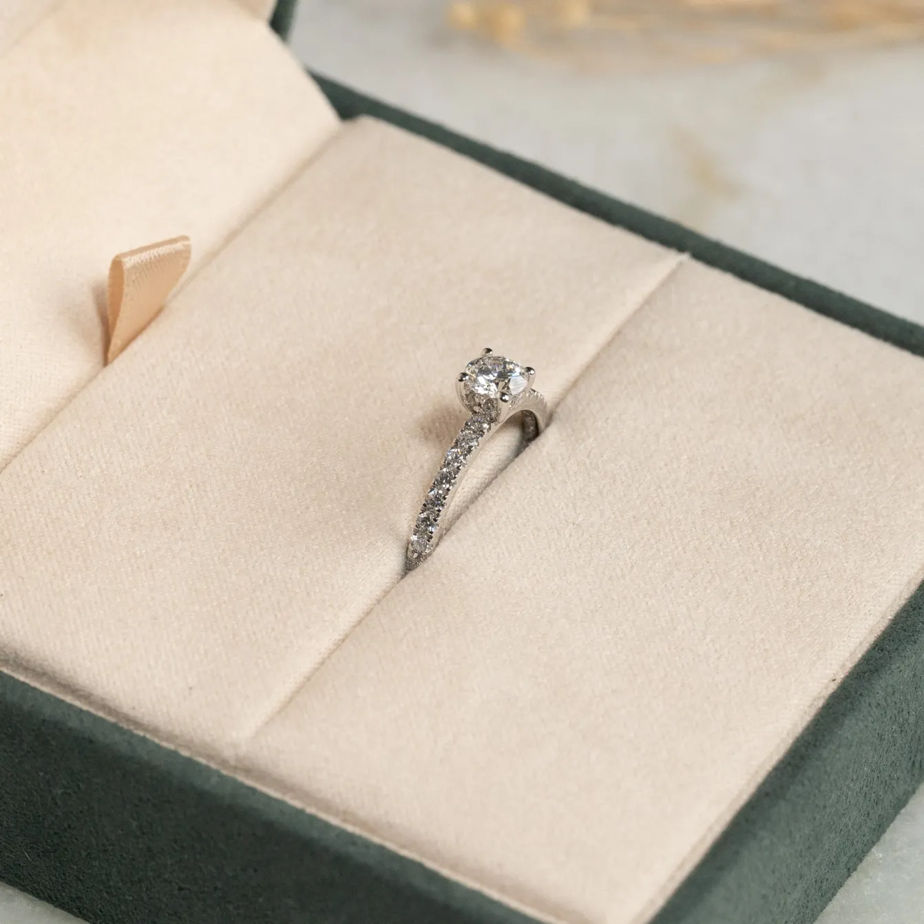 HIDDEN-HALO DIAMOND RING - 1.0ct - WG
