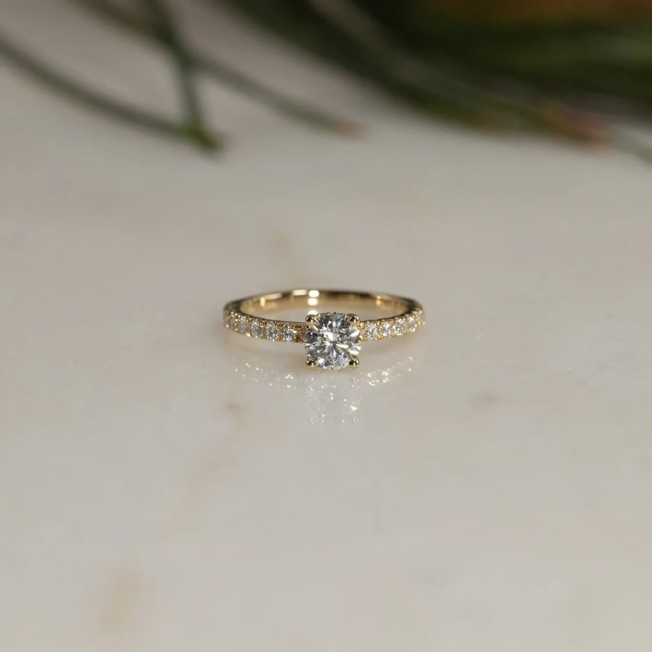 HIDDEN-HALO DIAMOND RING - 1.25ct - YG
