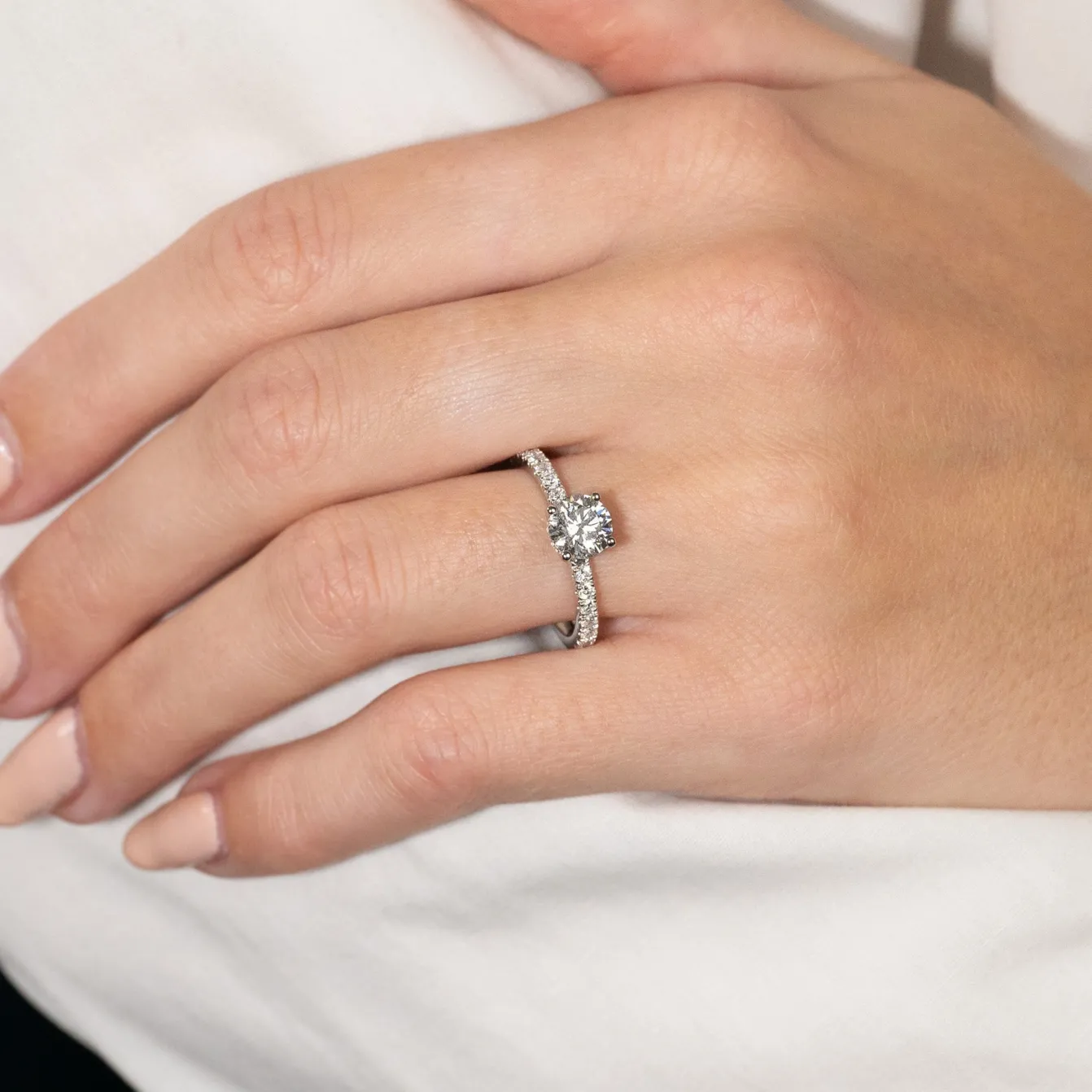 HIDDEN-HALO DIAMOND RING - 1.5ct - WG