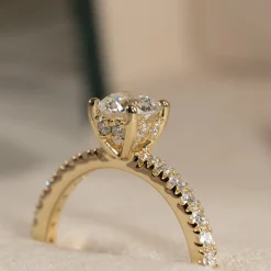 HIDDEN-HALO DIAMOND RING - 1.25ct - YG