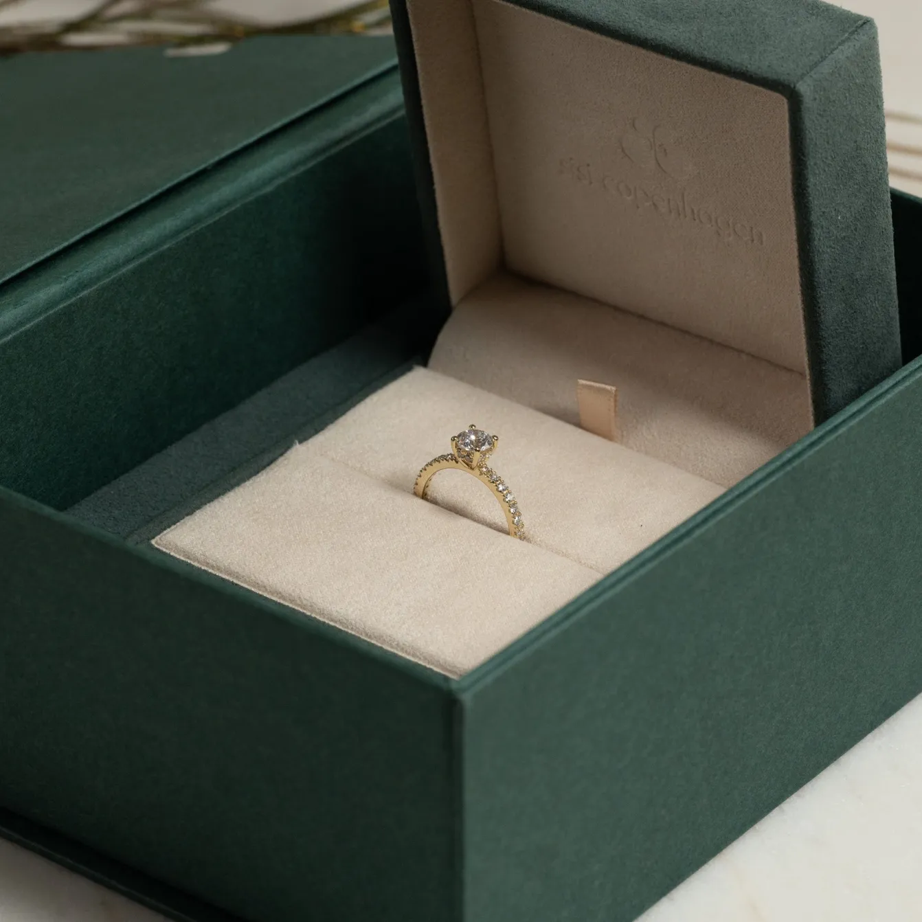 HIDDEN-HALO DIAMOND RING - 1.25ct - YG