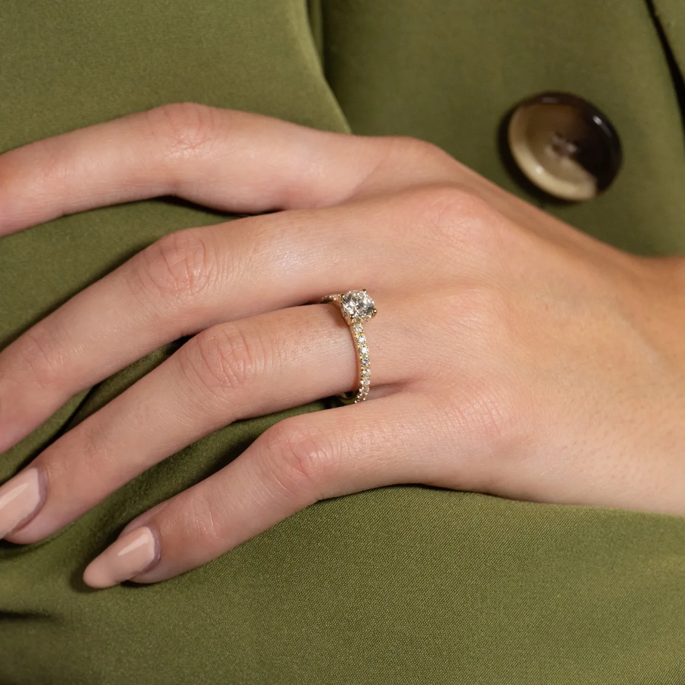 HIDDEN-HALO DIAMOND RING - 1.25ct - YG