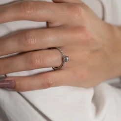 HIDDEN-HALO DIAMOND RING - 0.8ct - WG