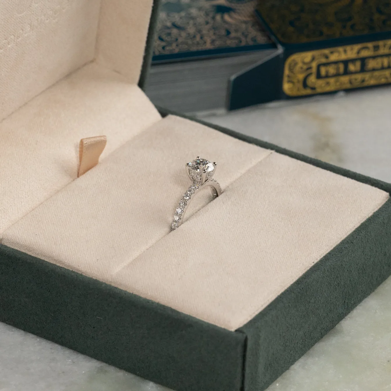 HIDDEN-HALO DIAMOND RING - 1.5ct - WG