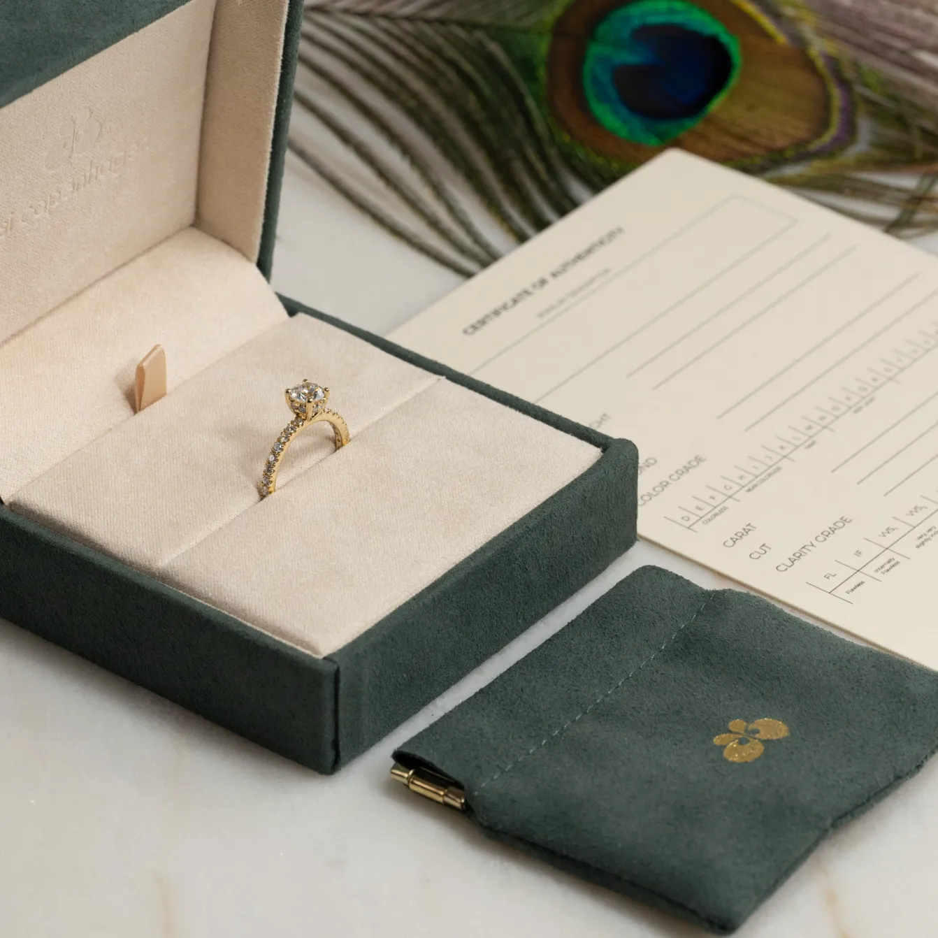 HIDDEN-HALO DIAMOND RING - 1.25ct - YG