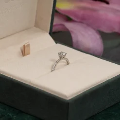 HIDDEN-HALO DIAMOND RING - 0.8ct - WG