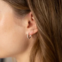 Hoops med sten |  Stella small guld creoler | Sisi Copenhagen