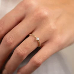 INGRID CRYSTAL SOLID GOLD RING