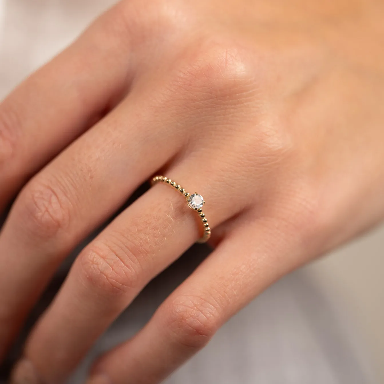 INGRID CRYSTAL SOLID GOLD RING