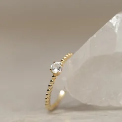 INGRID CRYSTAL SOLID GOLD RING