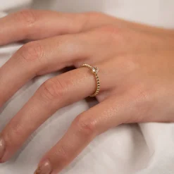 INGRID CRYSTAL SOLID GOLD RING