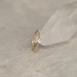 INGRID CRYSTAL SOLID GOLD RING