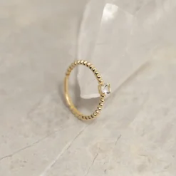 INGRID CRYSTAL SOLID GOLD RING