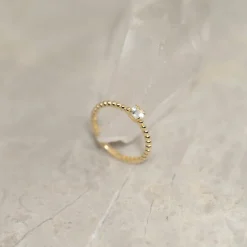 INGRID CRYSTAL SOLID GOLD RING