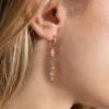 ISLA MORGANITE GOLDEN CREOL EARRING