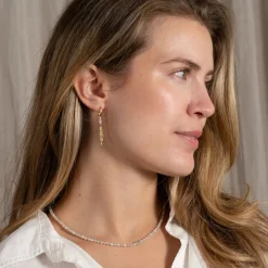 ISLA MORGANITE GOLDEN CREOL EARRING
