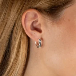 JULIE SILVER CREOL EARRING
