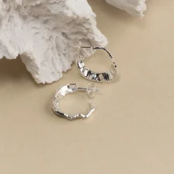JULIE SILVER CREOL EARRING
