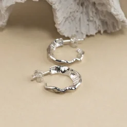 JULIE SILVER CREOL EARRING