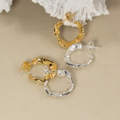 JULIE SILVER CREOL EARRING