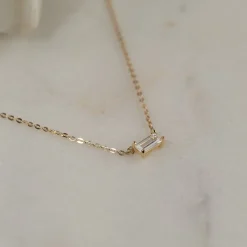 KATERINA CRYSTAL SOLID GOLD NECKLACE - B&T Kustom Designs