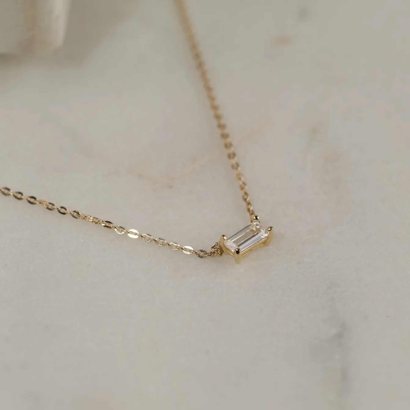 KATERINA CRYSTAL SOLID GOLD NECKLACE - B&T Kustom Designs