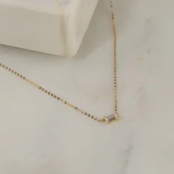 KATERINA CRYSTAL SOLID GOLD NECKLACE - B&T Kustom Designs
