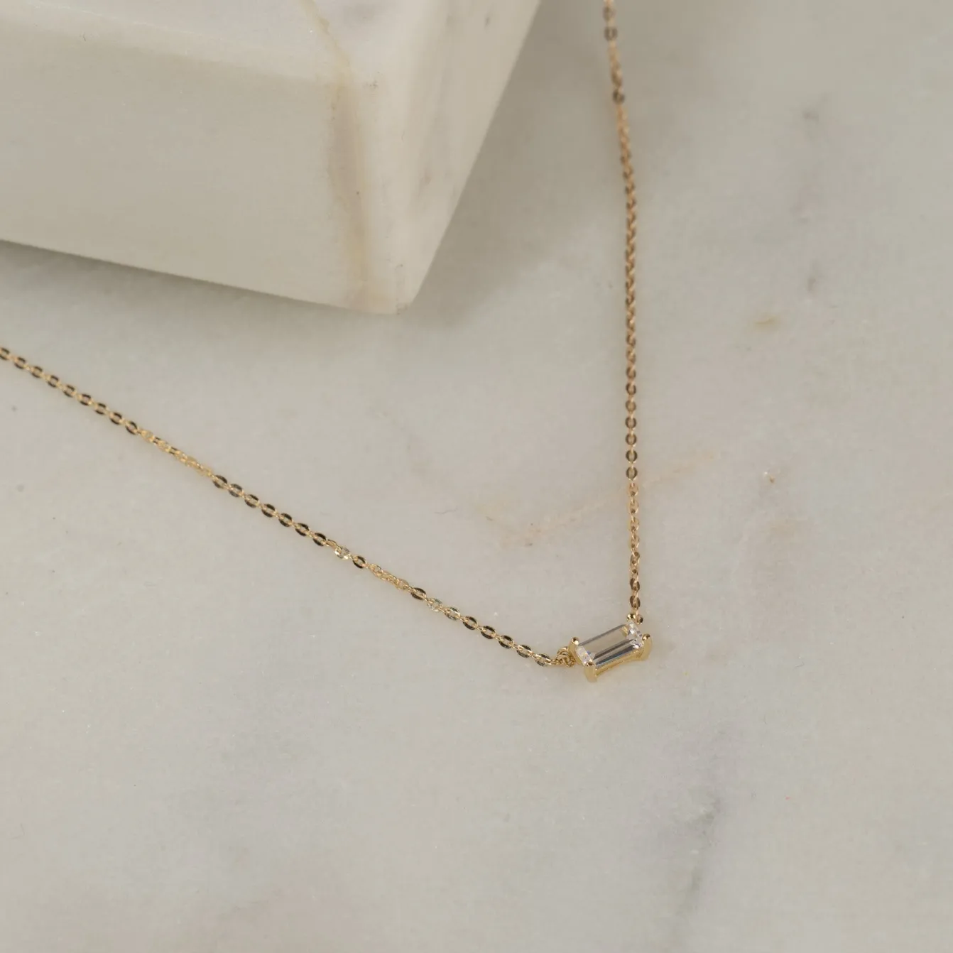 KATERINA CRYSTAL SOLID GOLD NECKLACE - B&T Kustom Designs