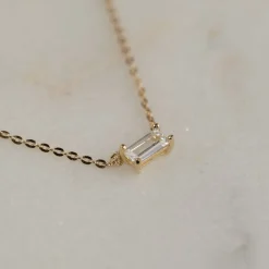 KATERINA CRYSTAL SOLID GOLD NECKLACE - B&T Kustom Designs