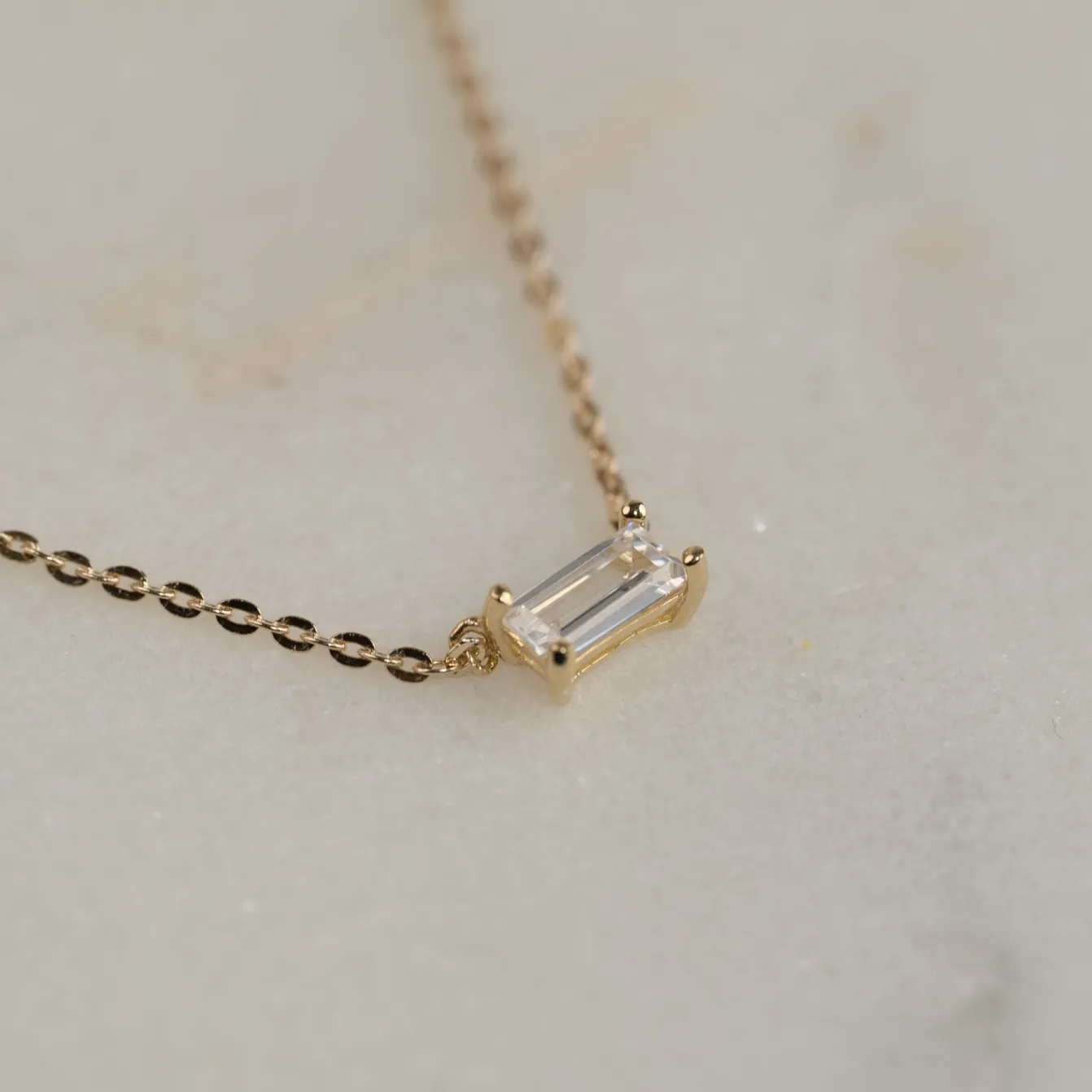 KATERINA CRYSTAL SOLID GOLD NECKLACE - B&T Kustom Designs