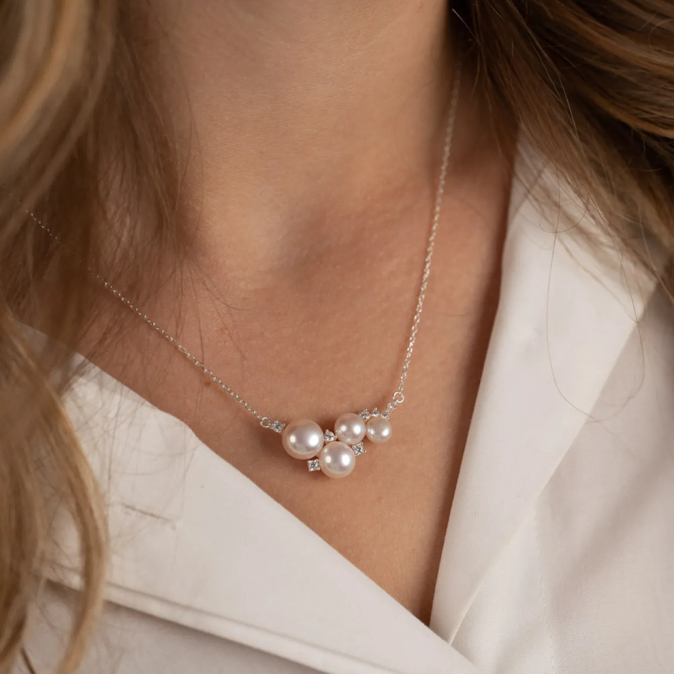 KELLY PEARL SILVER NECKLACE