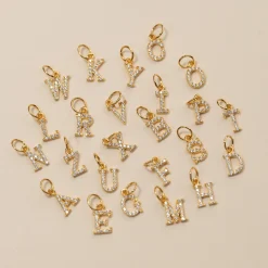 LETTER CRYSTAL GOLDEN PENDANT