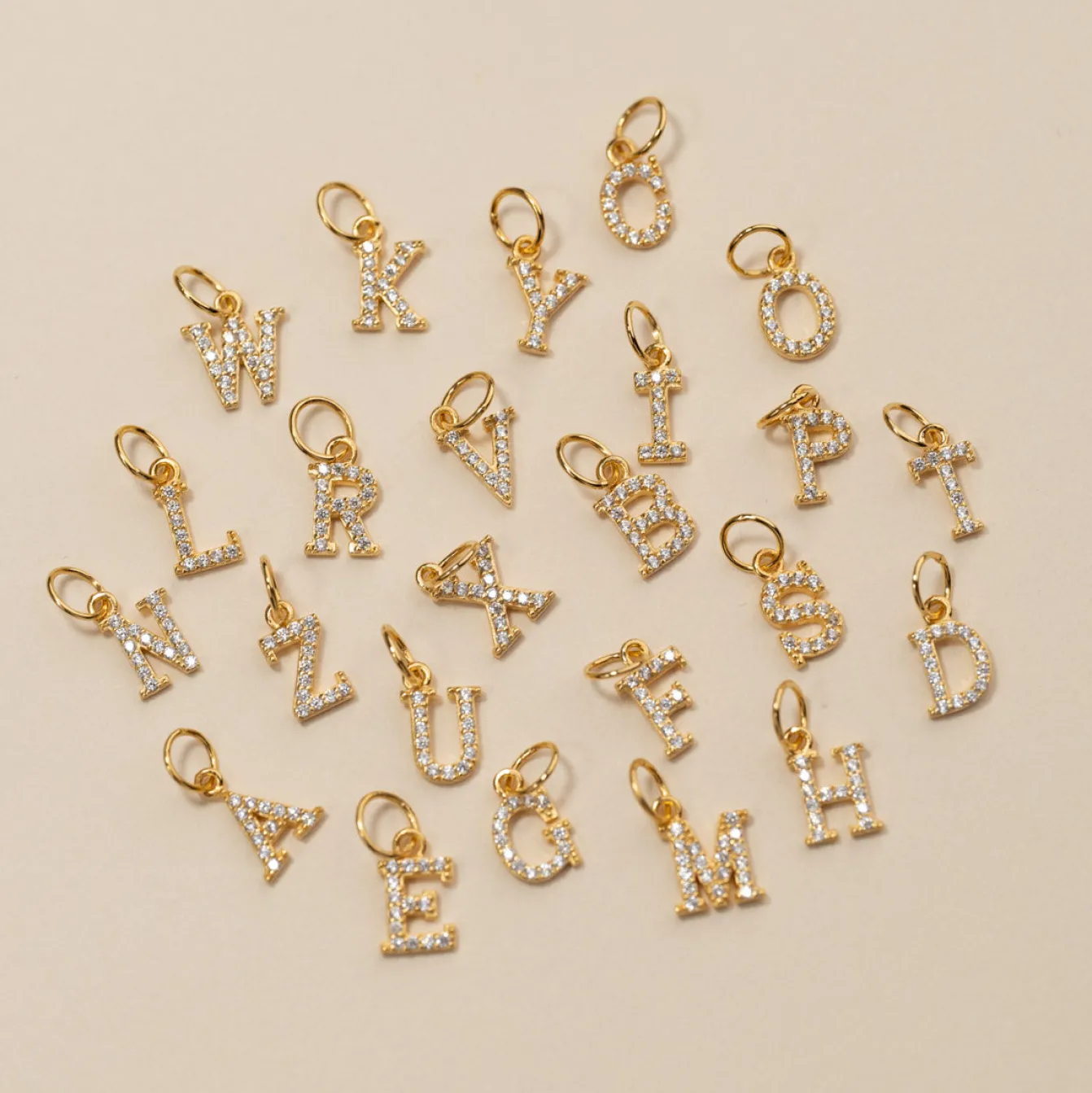 LETTER CRYSTAL GOLDEN PENDANT