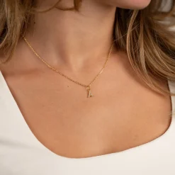 LETTER CRYSTAL GOLDEN PENDANT
