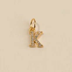 LETTER CRYSTAL GOLDEN PENDANT