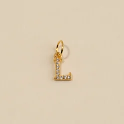 LETTER CRYSTAL GOLDEN PENDANT