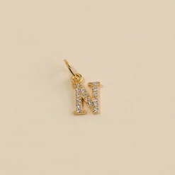 LETTER CRYSTAL GOLDEN PENDANT