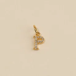 LETTER CRYSTAL GOLDEN PENDANT