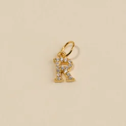 LETTER CRYSTAL GOLDEN PENDANT