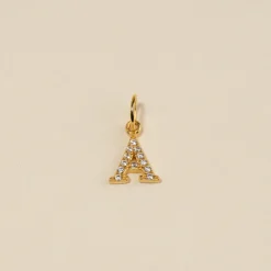LETTER CRYSTAL GOLDEN PENDANT
