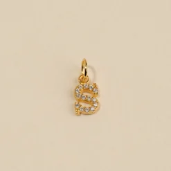 LETTER CRYSTAL GOLDEN PENDANT
