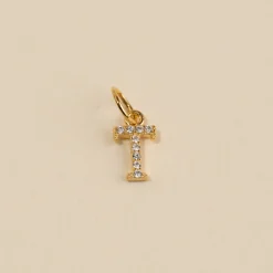 LETTER CRYSTAL GOLDEN PENDANT